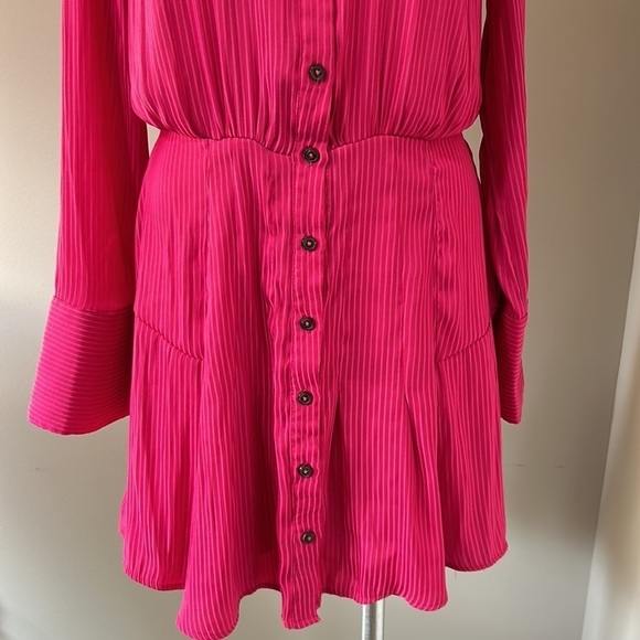 REVOLVE x FREE PEOPLE Everly Shirt Dress Pockets Pink Phenom Sz S - Picture 6 of 16